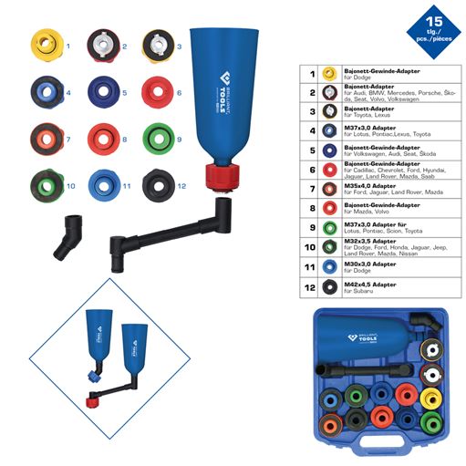 Brilliant Tools  BT711110 MASTER Öl-Einfülltrichter-Satz mit drehbarem Winkelarm