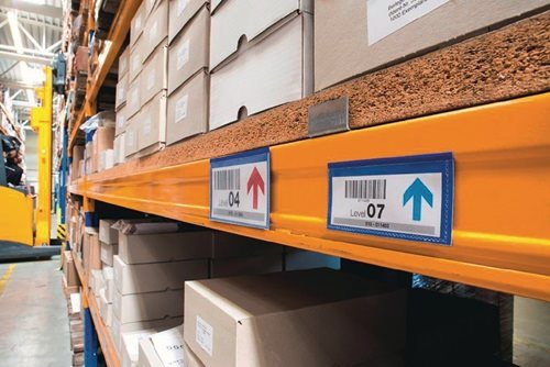 1741-07 Etikettentasche B100xH38mm blau magnetisch