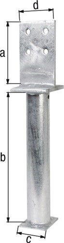 GAH 212681 T-Pfostenträger  130x500x80x90mm Stahl roh feuerverzinkt