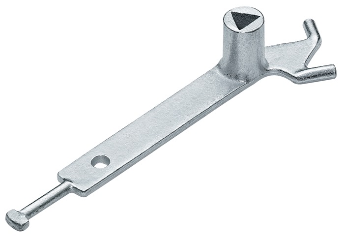DKS 840900 Dreikantschlüssel mit Haken Stahlguss verzinkt für Absperrpfosten