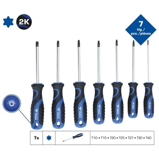 Brilliant Tools  BT034007 Schraubendreher-Satz, 7-tlg., TX Profil