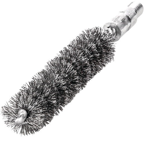 LESSMANN 500510 Rohrbürste L.115mm D.10mm VA-Stahldraht gewellt Besatz-L.80mm