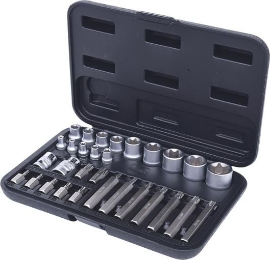 KS Tools 911.4301-2 Torx-Steckschlüssel- und Bit-Satz, 30-tlg. Bits mit Bohrung