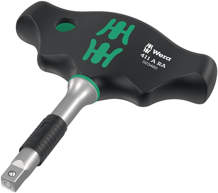 WERA 05023460001 Hebelumschaltknarre 411 A RA Quergriff 1/4 '' Zähne 80 Länge 89
