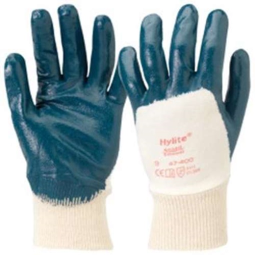 ANSELL 47-400 Gr.07 HYLITE Teilbeschichtet, Strickbund Nitril-Handschuh