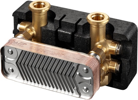 OVENTROP 1351696 Plattenwärmeübertrager Regumat mit Anschlussarmatur 30 Platten