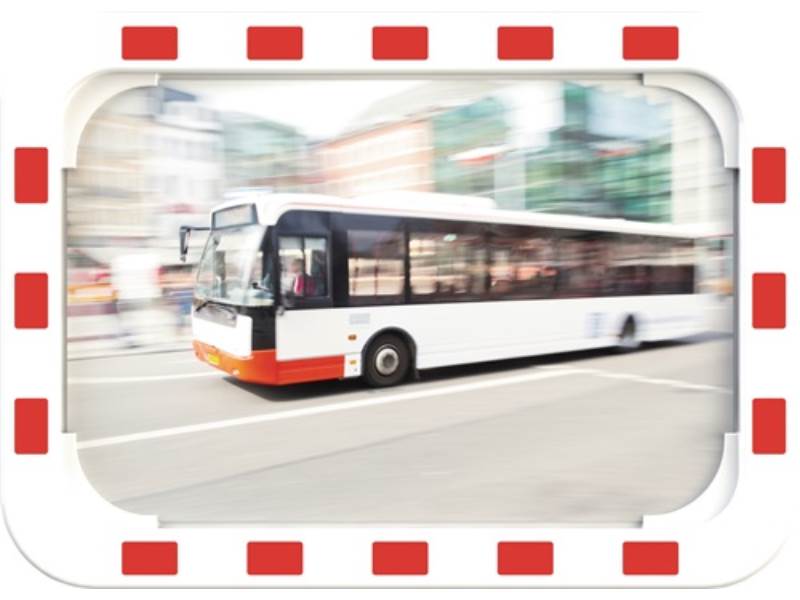 DANCOP ED 40 X 60 Verkehrsspiegel  H400xB600mm Kunststoff, rot/weiß  15 m