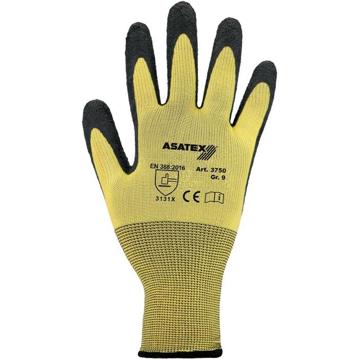 ASATEX 3750/10 Handschuhe  Größe 10 gelb/schwarz EN 388 PSA-Kategorie II