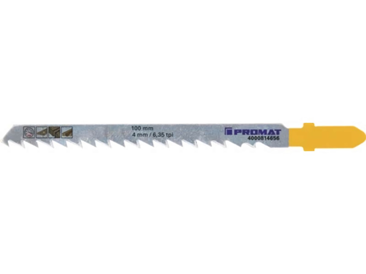 PROMAT  Stichsägeblatt  Gesamtlänge 100 mm Zahnteilung 4 mm Stärke 1,27 mm HCS