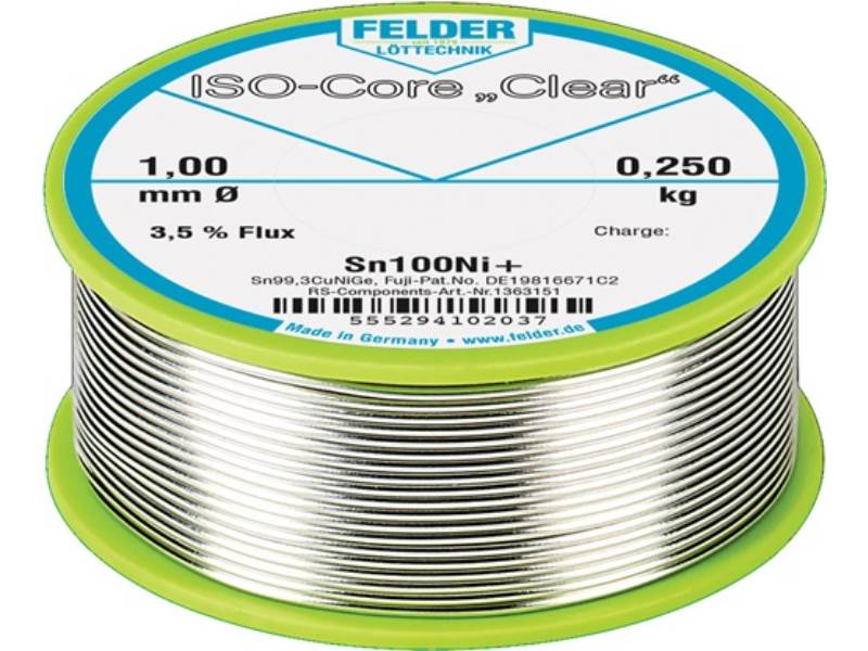 FELDER 5552941520 Lötdraht ISO-Core® Clear 1,5 mm 250 g Sn100Ni+