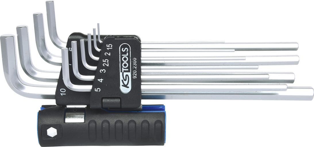 KS Tools 920.2300 3 in 1 Innen6kant-Winkelstiftschlüssel-Satz,10-tlg. XL