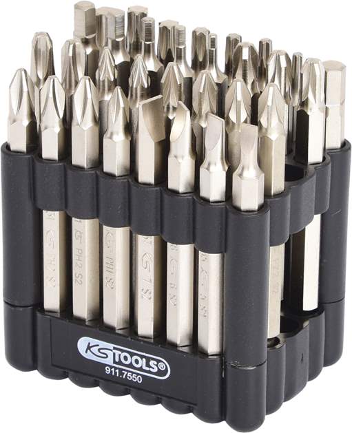 KS Tools 911.7550 1/4'' CLASSIC Bit-Satz, 75mm, 32-tlg.