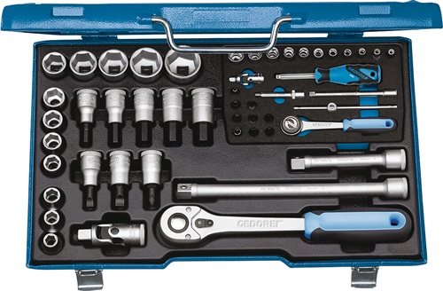 GEDORE 6157490 Steckschlüssel-Satz 19 V20U-10 50-teilig 1/4 + 1/2 '' Schlüsselwe