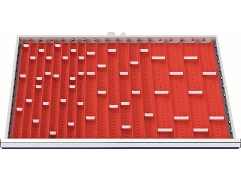 150A Muldeneinsatz-Set  Fronthöhe 50 - 75 mm für Schrankbreite 900 mm 24 Einsät