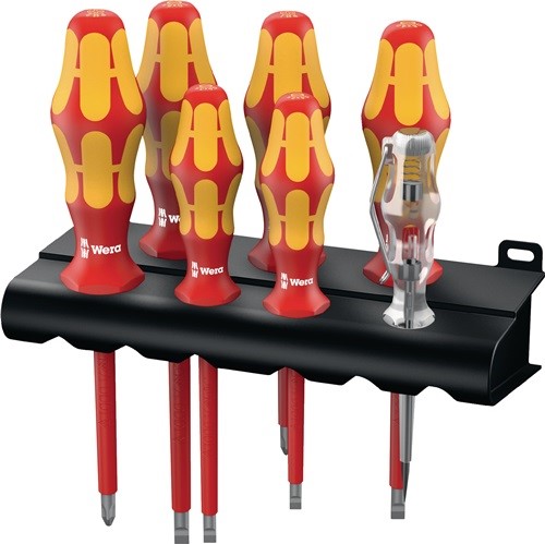 WERA 05006147001 Schraubendreher-Satz 160 i/7 7-teilig Schlitz / PH mit Wandhalt