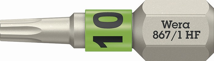 WERA 05066140001 Bit 867 TORX® HF 1/4 ? TX 10 Länge 25 mm mit Farbleitsystem