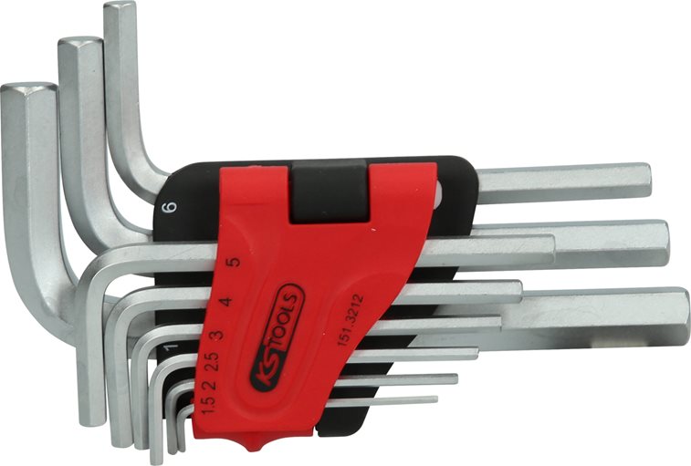 KS Tools 151.3212 Innensechskant-Winkelstiftschlüssel-Satz, im Klapphalter,9-tlg