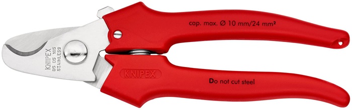 KNIPEX 95 05 165 Kabelschere  Länge 165 mm Kopf poliert Kunststoff umspritzt