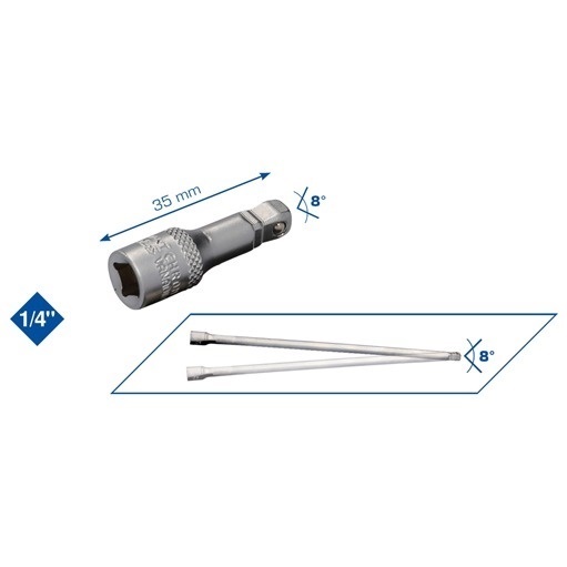 Brilliant Tools  BT020903 1/4'' Schwenkbare Verlängerung, 35mm
