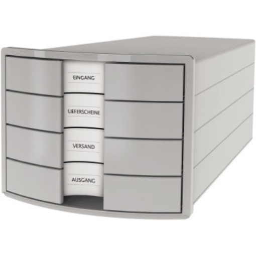 HAN Schubladenbox IMPULS 1012-11 DIN A4/C4 4Fächer geschl. l.gr