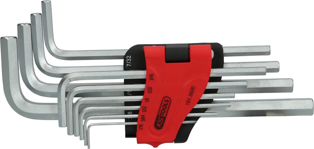 KS Tools 151.5020 Innensechskant-Winkelstiftschlüssel-Satz, lang, 10-tlg. Zoll