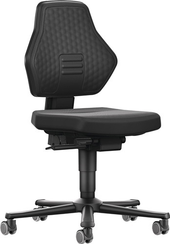 BIMOS 9073-SP01 Arbeitsdrehstuhl Air Flow Rollen Supertec-Gewebe schwarz 450-600