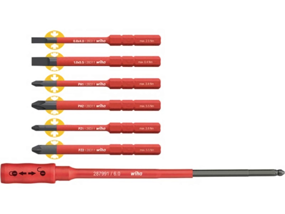 WIHA 36079 Wechselklingen-Satz slimBit Pack 7-teilig Torque/Schlitz/Phillips/Poz