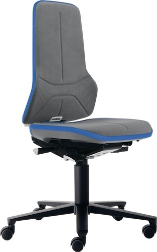 BIMOS 9000454268 Arbeitsdrehstuhl Neon Rollen Supertec-Gewebe grau blau 450-620