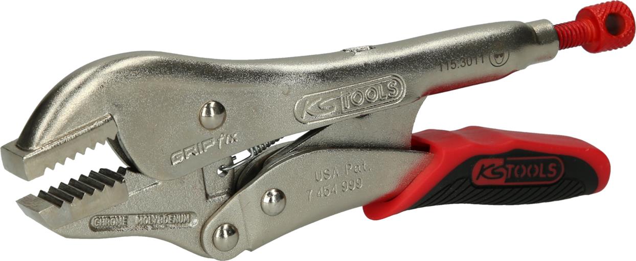KS Tools 115.3011 Gripzange mit Easy-Release, gerade Backen,40mm,L=175mm