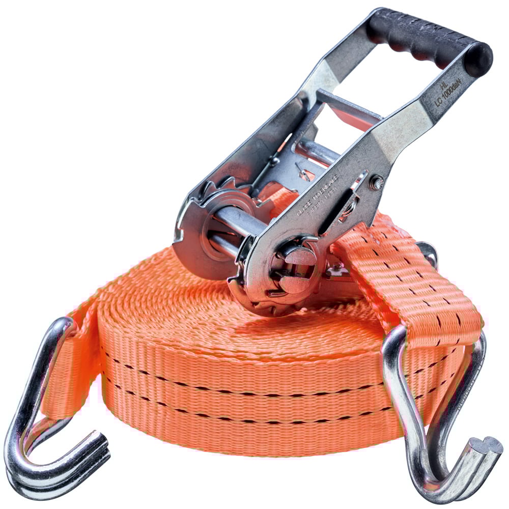 Gr .8 Meter RATSCHEN-ZURRGURT, 2-TEILIG MIT SPITZHAKEN orange CARGO LASHING BELT