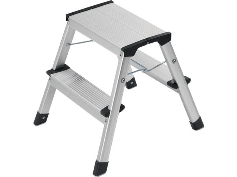 HAILO 4442701 Klapptritt  Stufen einschl. Plattform 2 Plattformhöhe 400 mm Alumi