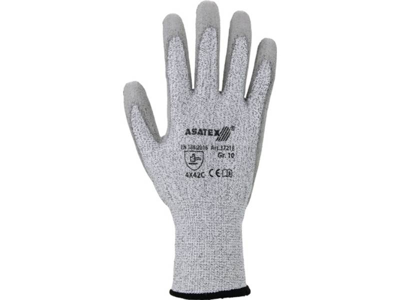ASATEX 3721E Schnittschutzhandschuhe  Gr.09 grau/grau EN 388 Kategorie II HDPE