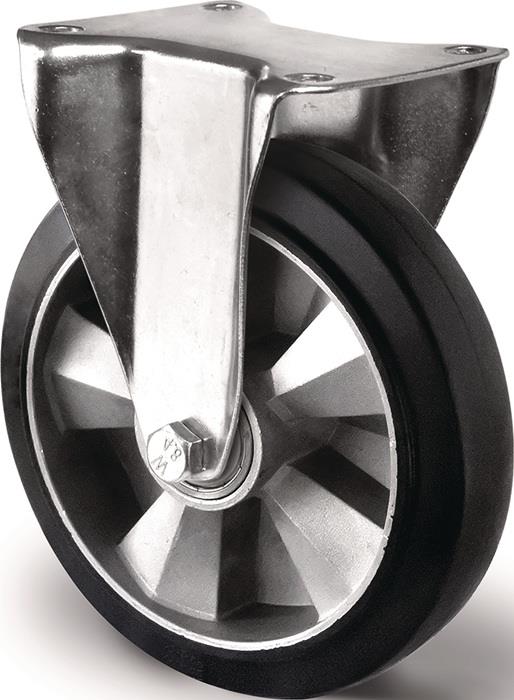 TECWERK  Schwerlastbockrolle  Rad-Ø 200 mm Tragfähigkeit 500 kg Elastikgummi Bau