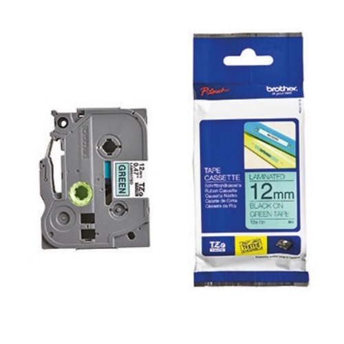 P-touch Schriftbandkassette TZE731 12mmx8m laminiert sw auf gn