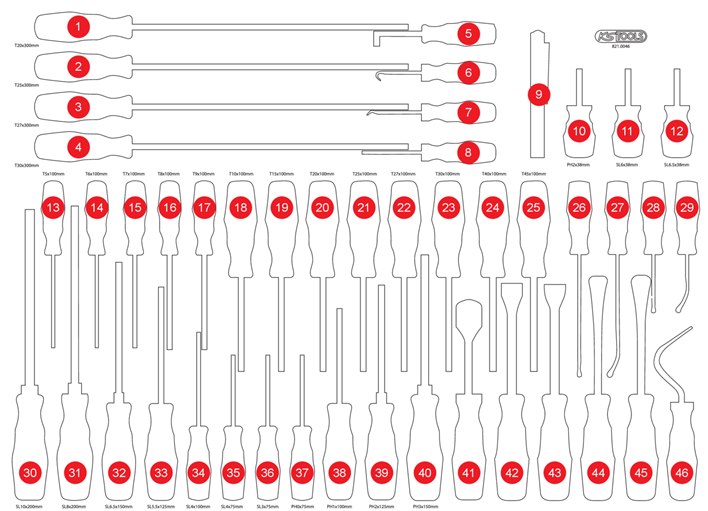 KS-Tools 821.0046-97 Leere Schaumstoffeinlage zu 821.0046