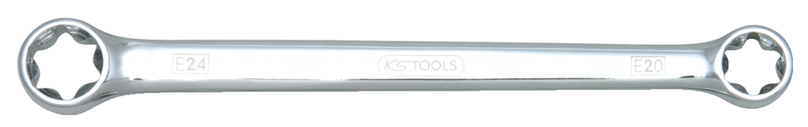 KS Tools 518.0863 CHROMEplus Torx-E-Doppel-Ringschlüssel, E14xE18
