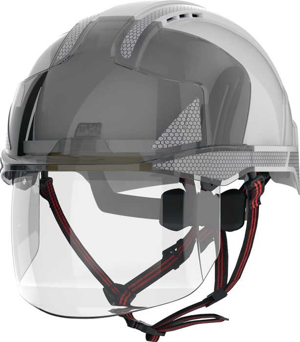 JSP AMH270-405-F00 Industriekletterhelm EVO® VISTAshield® Dualswitch weiß/rauch