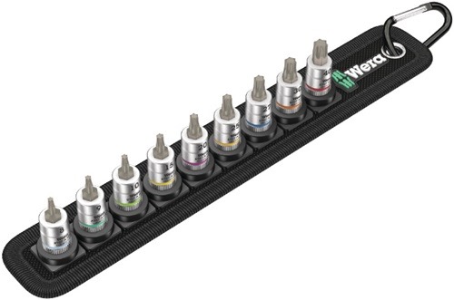 WERA 05003882001 Steckschlüssel-Satz Belt 3 9-teilig 1/4 '' T8 - T40 für Innen-T
