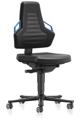BIMOS 9033-2000-3277 Arbeitsdrehstuhl Nexxit Rollen Grifffarbe blau Skintecpolst
