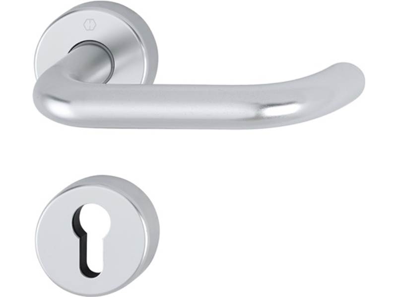 HOPPE 10724141 Rosettengarnitur Paris 138/42H/42HKVS Aluminium F1 U-Form PZ DIN