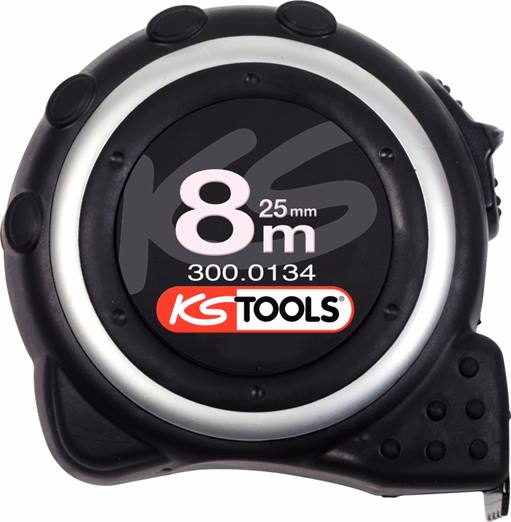 KS Tools 300.0134 Bandmaß mit Feststeller,schwarz-grau, 8m
