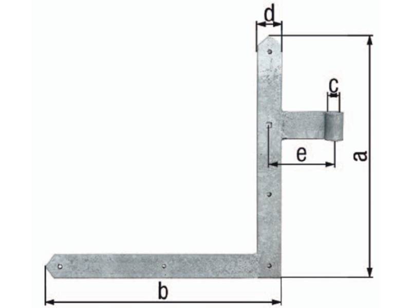 GAH 313135 Torwinkelband  400x800x40x105mm Stahl galv. verz. dickschichtpassivie