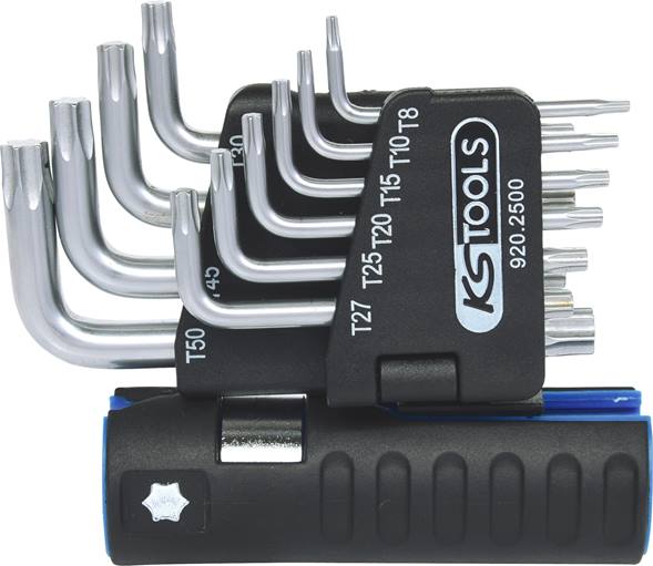 KS Tools 920.2500 3 in 1 Torx-Winkelstiftschlüssel-Satz,10-tlg. kurz