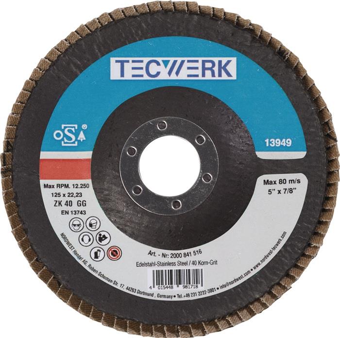 TECWERK 2000843535 Fächerscheibe D.125mm K.40 fl.INOX ZK TECWERK 2000843535