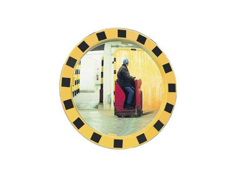 SPL 586 Sicherheits-/Verkehrsspiegel  D.600 mm Kunststoff, gelb/schwarz für 2 Ri