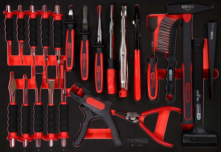 KS-Tools 811.1023 Zangen- / Hammer- / und Meißel-Satz, 23-tlg