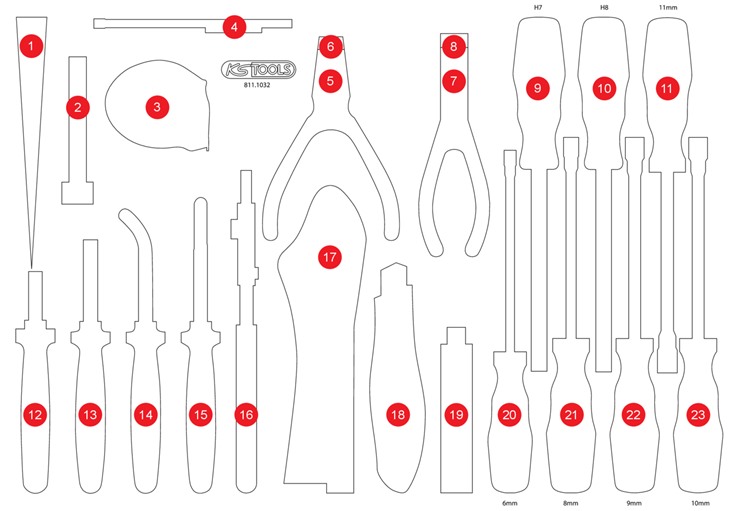 KS-Tools 811.1032-97 Leere Schaumstoffeinlage zu 811.1032