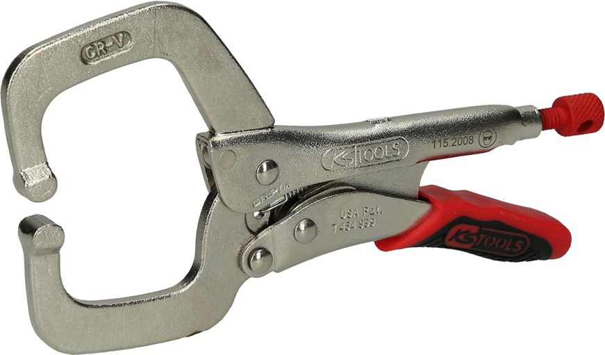 KS Tools 115.2008 Schweiß-Klammer-Gripzange mit Easy-Release, 165mm