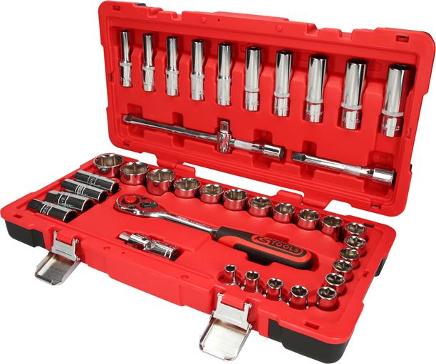 KS-Tools 958.0639 1/2'' CHROMEplus Steckschlüssel-Satz, 39-tlg