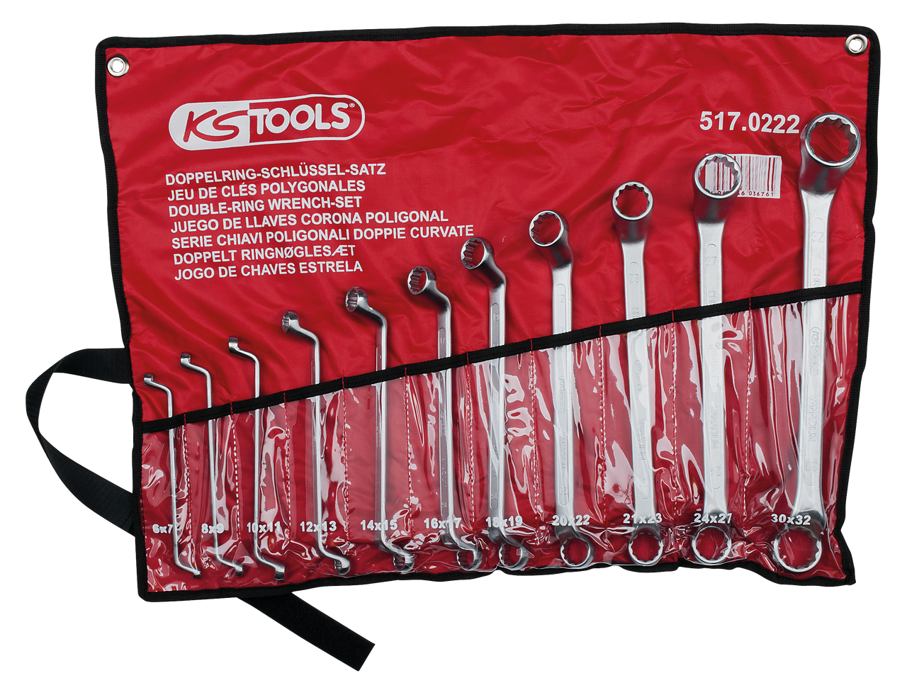 KS Tools 517.0222 CLASSIC Doppel-Ringschlüssel-Satz, gekröpft, 11-tlg. 6-32mm